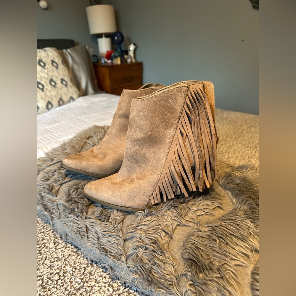 Candies Fringe Boots Size 6